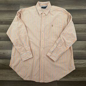 Polo Ralph Lauren Classic Fit‎ Men's 17.5 34/35 Multicolor Stripe Cotton Button